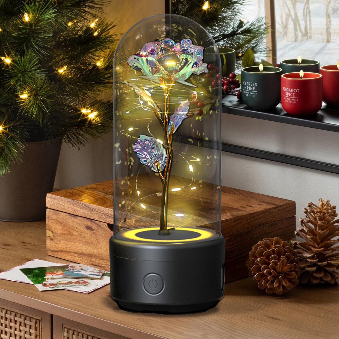 2 In 1 Rose Light And Bluetooth Speaker
