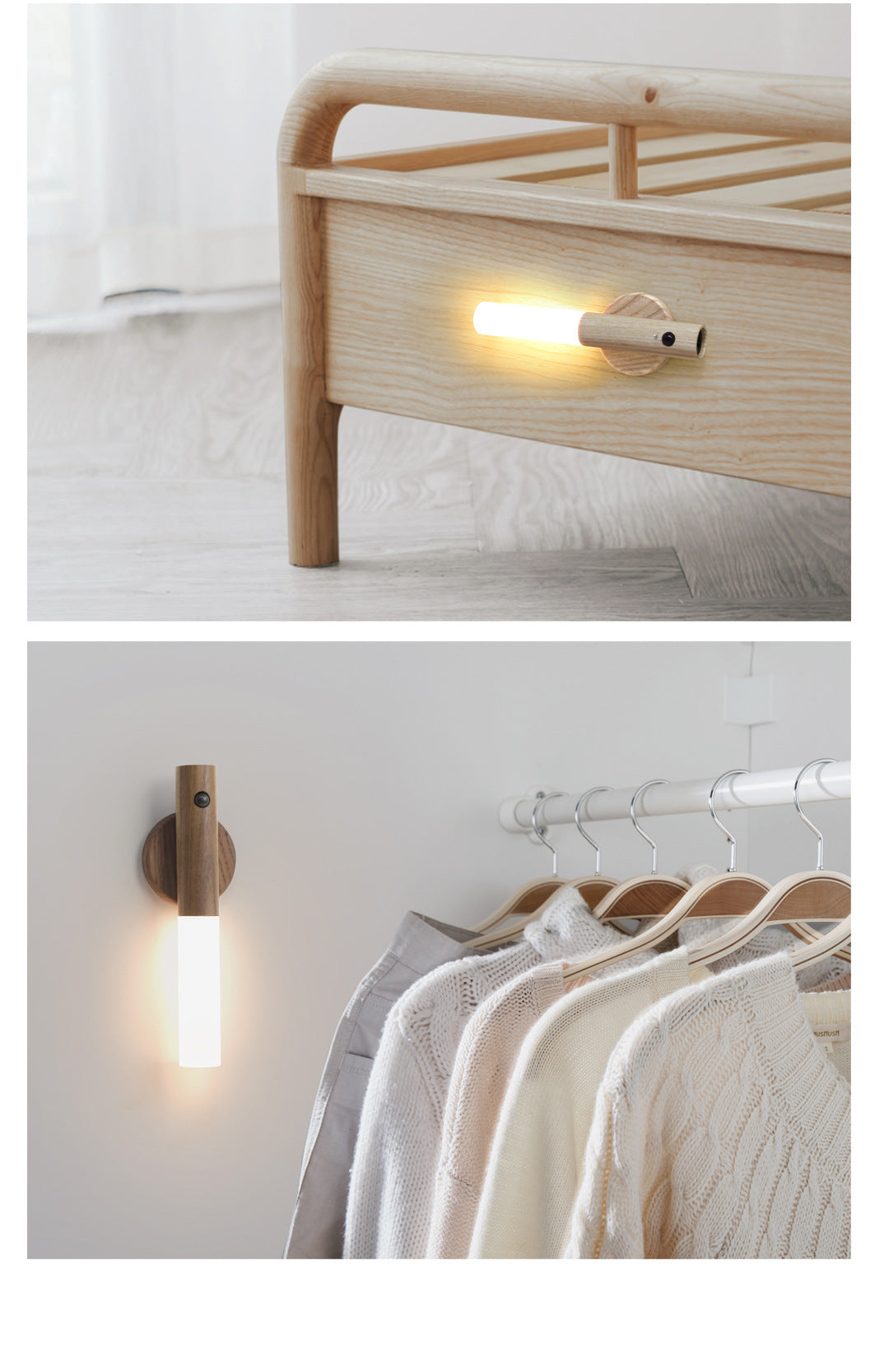 Magnetic Wood Wireless Night Light