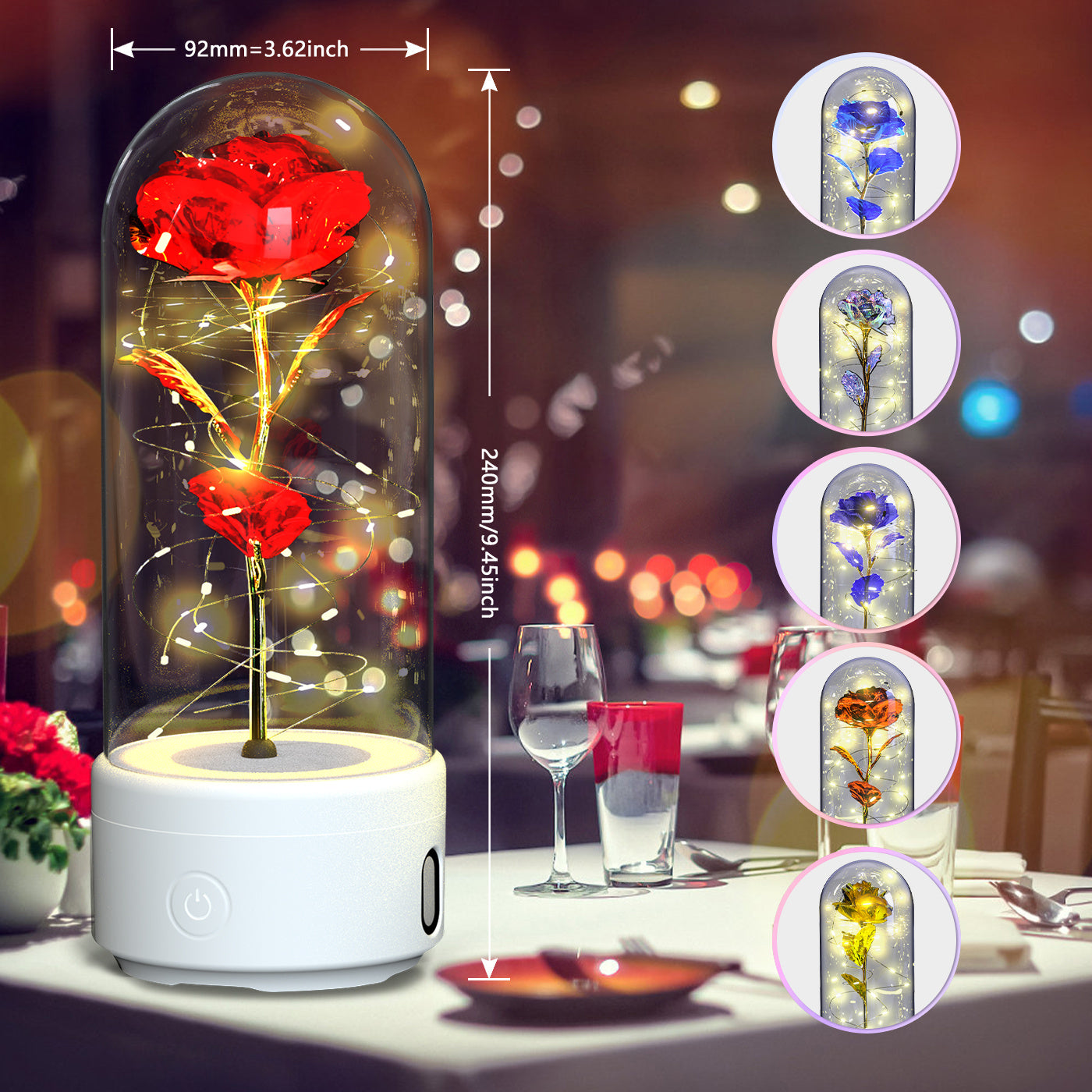 2 In 1 Rose Light And Bluetooth Speaker