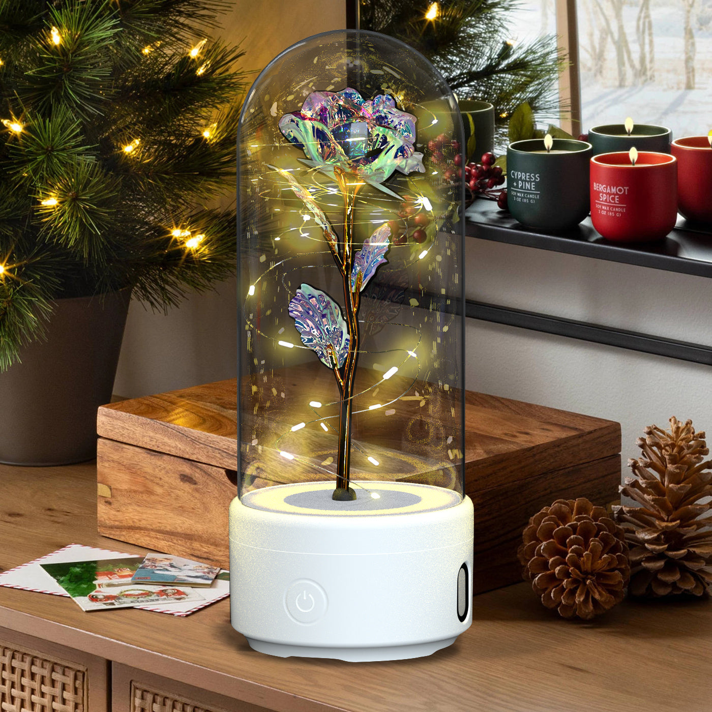 2 In 1 Rose Light And Bluetooth Speaker